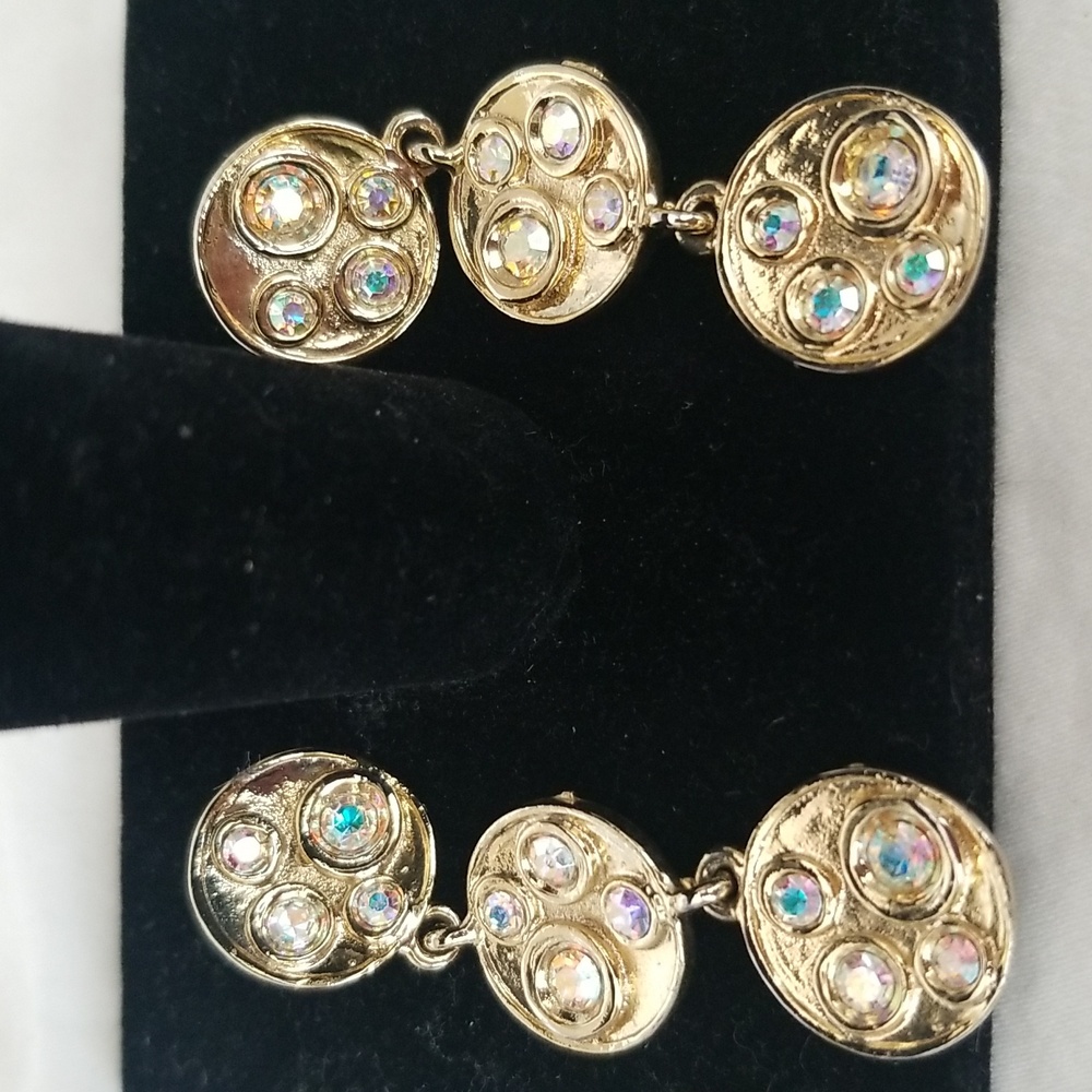 Aurora Borealis Rhinestone Dangle earrings